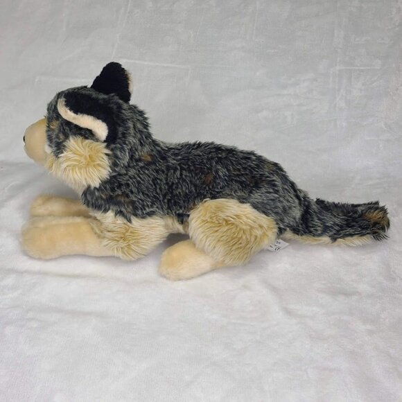 Uni Toys Gray Wolf Laying Down 12" Plush Realistic Stuffed Animal Dog Germany - Picture 6 of 11